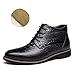 Produktbild Herren Boots Schuhe, Popoti Lederschuhe Oxford Schneestiefel Winterschuhe Warm Schuhe Kurzschaft Boots Stiefel Outdoor Winter Stiefeletten (Schwarz, 46)