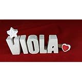 Beton, Steinguss Buchstaben 3 D Deko Schriftzug Namen VIOLA als Geschenk verpackt! Ein etwas ausgefallenes Geschenk zur Geburt, Taufe, Geburtstag oder auch zu anderen Anlässen.