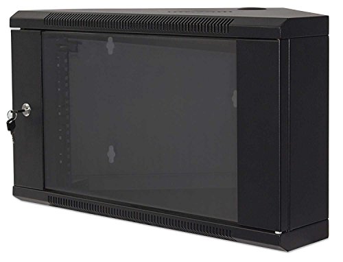 Preisvergleich Produktbild kab24 Eckschrank Netzwerkschrank Serverschrank Wandhehäuse Netzwerk Wandschrank Wandverteiler Soho Schrank Schwarz 19 Zoll 6 HE H:37 x B:60 x T:43cm
