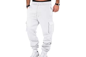 WINKEEY Pantalon Jogging Homme Pantalon Survetement Homme Jogging Cargo avec Poches