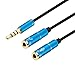 Price comparison product image Headset Adapter For Headsets With Separate Headphone And Microphone Plugs 3.5mm Stereo Audio Male to 2 Female Headset Mic Y Splitter Cable Adapter(Blue)