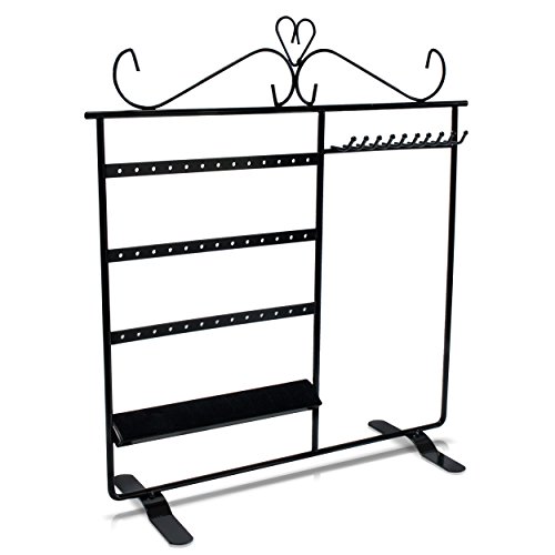 VENKON – Design Schmuckständer Ohrringhalter Kettenhalter Ringhalter Schmuckorganizer aus Metall – schwarz – 34 x 32 cm - 6