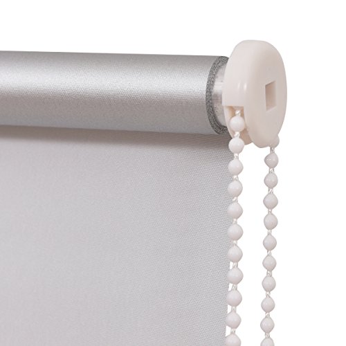 Costway Verdunkelungsrollo Fensterrollo Klemmrollo Thermorollo Seitenzugrollo Klemmfix-Rollo ohne Bohren 110x150cm Farbwahl lichtundurchlässig (Weiß) - 8