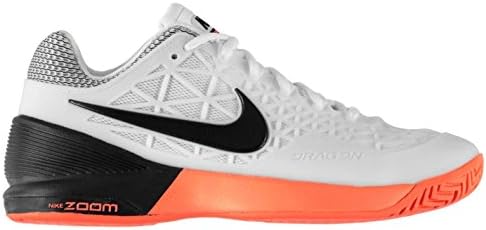 Official Shoes Nike Zoom Cage 2 Tennis Shoes Womens White/Black/Orange Court Trainers Sneakers (UK8) (EU42.5) (US10.5)
