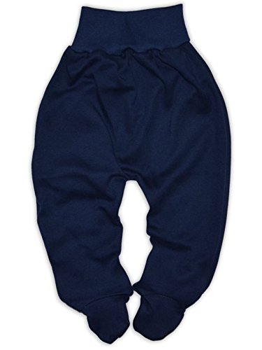 Baby Girls Boys Leggings Trousers With Feet 100% Cotton Jersey (62cm (0-3 Months), Navy Blue)