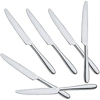 ABERT - Cubertería Italiana Bellevue - Acero Inoxidable 18/10 de 4 mm - Cuchillo de Mesa - 6 Piezas