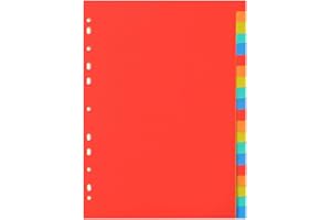 ZKSXOA 20 Piezas Separadores para Archivador, A4 Separadores De Plastico Separadores Archivador Colores para Carpetas,separadores de Archivos de Letras de plástico para Oficina, Escuela, hogar