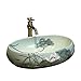 Produktbild Badezimmer-Waschbecken oval Retro Creative Jingdezhen Keramik Hotel Anti-Spritzwasser Waschbecken Waschbecken Badezimmer Waschbecken