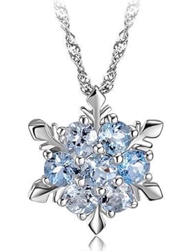 Eiskristall Frozen Elsa Halskette mit Kristal-Element blau