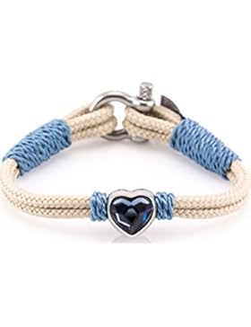 Constantin Nautics Damen-Armband Kunststoff/Edelstahl 18 cm, beige