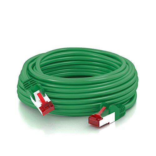deleyCON 1,5m CAT6 Patchkabel – S-FTP PIMF – CAT-6 Netzwerkkabel / Ethernetkabel doppelt geschirmt – vergoldete Kontaktflächen – Grün - 3