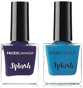 Faces Canada Glossy Splash Nail Enamel, Perse 31, 8 ml and Faces Glossy Splash Nail Enamel, Nautical Girl 53, 8 ml