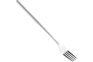 ZEACCT 1 Pieza Tenedor de Mango Largo Retráctil de, Cubiertos de Tenedor Retráctil de Acero Inoxidable, Tenedor de Barbacoa Retráctil, Tenedor de Fruta Retráctil, para Asar - Plateado
