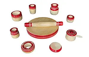 Shop4Dreams Eco-Friendly Wooden Rural Kitchen Set for Girls (10 Pieces)