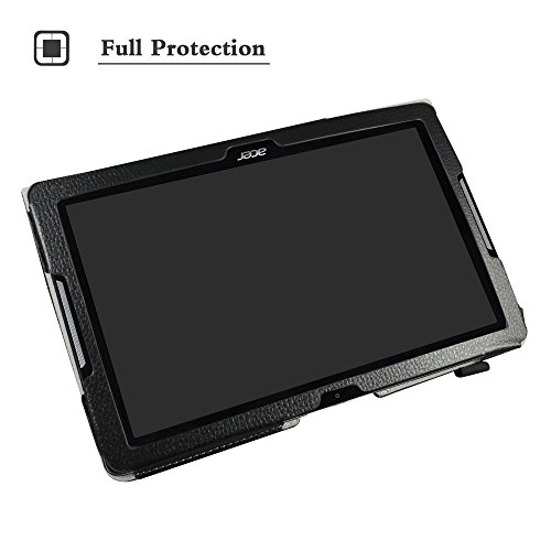 Acer B3-A30 hülle,Mama Mouth Folding Ständer Hülle Case mit Standfunktion für 10.1″ Acer Iconia One 10 B3-A30 Android Tablet,Schwarz - 3