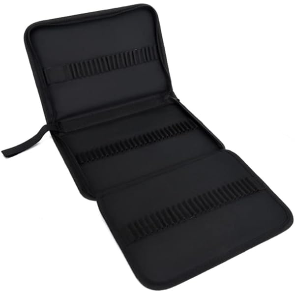 MEEDEN Astuccio organizer per pennarelli: custodia in pelle PU di alta qualità foderata con velluto setoso - Astuccio portapenne di grande capacità per uomini e artisti - Grigio ardesia