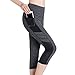 Produktbild SEYO Damen Yoga Hosen Leggins Hohe Taille Sporthosen mit Taschen (Large, Grau)