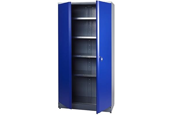 Küpper Armoire Haute 70297, Bleu Outremer, 91x180x45cm, 4 étagères Stables de 75 kg de Charge chacune, verrouillables