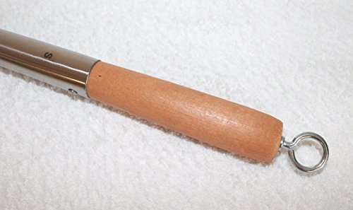 AAF Nommel ® Wok Spahtel Pfannenwender flach 004 Edelstahl mit Öse auch zum Aufhängen Größe S – 43 cm lang, Kelle 10 x 9 cm, mit Holzgriff, genietet - 4