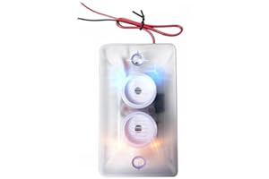 Taikuwu Sirena per flash tubolare cablato, 120 dB, allarme sonoro esterno da 12 Volt con luce LED rossa e blu lampeggiante per sistema di sicurezza domestico, protezione sistema di allarme