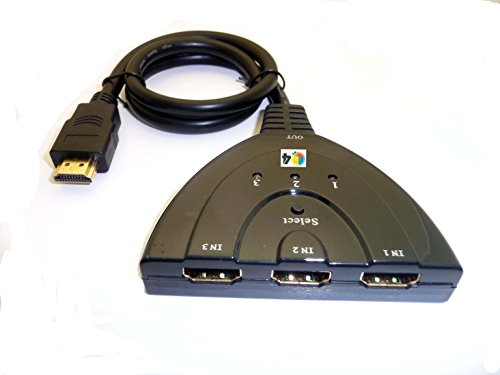 HDMI Inline - 3 Port Splitter. TV - Umschalter für bis zu 3 Geräte. 1080p HD.