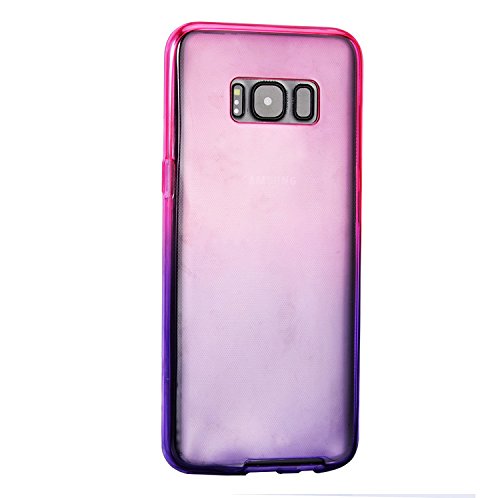 Samsung Galaxy S8 Plus Frontal Back Doble Funda de Silicona TPU  Vandot Degradado Color Ultra Delgada Slim Delantera   Trasera Funda Suave Carcasa de Gel Silicona Transparente Protective Full Body Smart Cover para Samsung Galaxy S8 Plus  Galaxy S8   SM-G9  Gradiente Rojo P  rpura