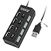 Cables Kart 4 Ports USB 2.0 Hi-Speed USB HUB With Individual LED On/Off Switches (Black) RS.259.00