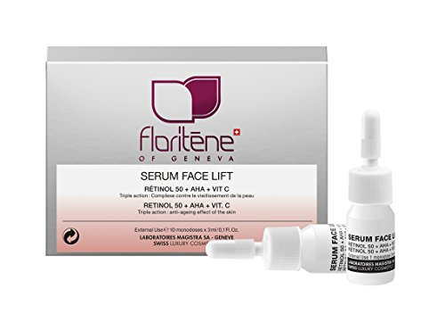 Retinol 50 Serum with Vitamin C and AHA from Floritene***New Triple Action Swiss Beauty Salon Formula For Anti Wrinkle, Anti Aging Contains Clinical Strength Retinol + Aloe Vera-Bisabobol + Vitamin C - The ONLY Retinol Product That Contains AHA complex - This Intense Wrinkle Correcting Serum Will Give You Instant Facelift Results to Pronounced Wrinkles, Deep Lines and Lost Skin Elasticity ***30 Days Intense Treatment
