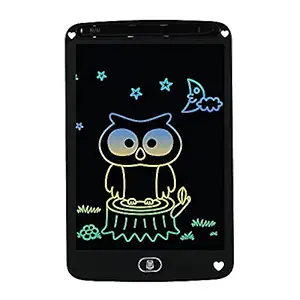 12 Inch Large Size LCD Writing Tablet for Kids Electronic Colorful Screen Drawing Board Doodle Scribbler Pad Learning Educational for Boy Girl (Black)