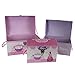JVL Girls Princess Treasure Toy Chests Storage Boxes with Metal Clasp and Rope Handles - Set of 3