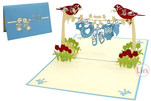 LIN17582 - Tarjeta postal de nacimiento, tarjeta de felicitación de nacimiento, tarjeta de nacimiento, tarjeta de felicitación en 3D, N342