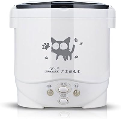 1.0 Liter Mini Rice Cooker 12V/24V For Car/Truck, Can be Used as a Lunch Box, Suit for 1-2 People (220V, White)