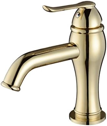 Waterfall Faucet Bathroom Brass Faucet Hot and Cold Water Mixture Basin Vanity Faucet, Gold Plated Kitchen Sink Faucet