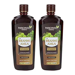 Panchvati Herbals Brahmi Amla Shampoo Promotes Faster Hair Growth Reduces Hair Fall Avoids Premature Greying Pack Of 2 (Each 450 Ml)