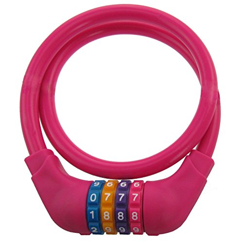 Century Martial Arts Fahrradschloss Zahlenschloss Kinderfahrrad Schloss mit beliebiger Zahlenkombination (pink)