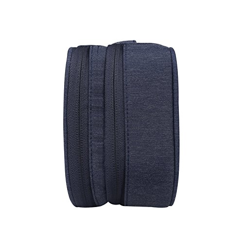 BUBM Tragbare Reisetasche mit Mehrfachfunktion Kabelorganiser Tasche mit Doppelschichten für Elektronische Zubehöre wie Netzteil, Maus und USB Stricks, Dunkelblau - 7
