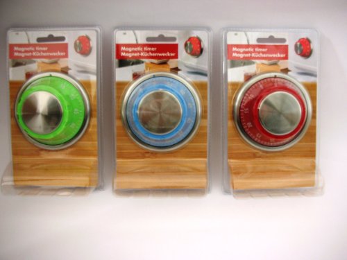 KÜCHENTIMER MAGNETISCH KÜCHENWECKER CA. 10 CM Ø 3 -FACH SORTIERT