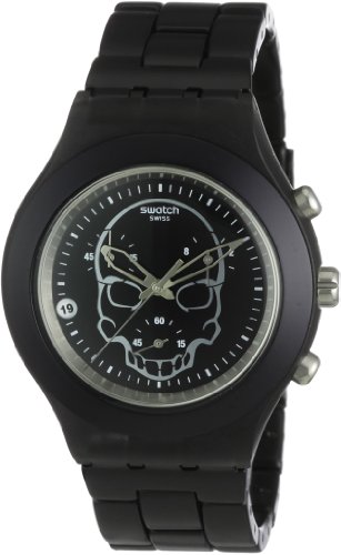 Swatch Herren-Armbanduhr Full-Blooded Black Skull SVCF4001AG