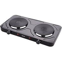 Triomph ETF1523 Réchaud Electrique 2 feux 200W, 2000 W, Noir
