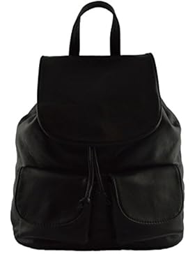 Lederrucksack Für Damen Farbe Schwarz - Italienische Lederwaren - Rucksack