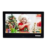 Digital Photo Frame 10 inch Kenuo Digital Picture Frame High HD 1024x600(16:9) Electronic Picture Frame with Video Player Stereo/MP3/Calendar/Auto On/Off Timer (10 Inch, Black)
