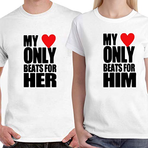 Powerpuff - My Heart Beats Only for Her n Him Couple T-Shirts RS.720.00