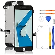 Yodoit Komplett Display für iPhone 7 LCD Bildschirm vormontiert Schwarz, Digitizer Montage Glas Touchscreen mit Frontkamera Näherungssensor Hörmuschel Reparaturset Ersatzbildschirm + Werkzeuge