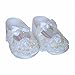 CHRISTENING SHOES 6-12 MONTHS WHITE SATIN WITH BEADED LACE AND CRYSTAL CROSS, CHARLOTTE