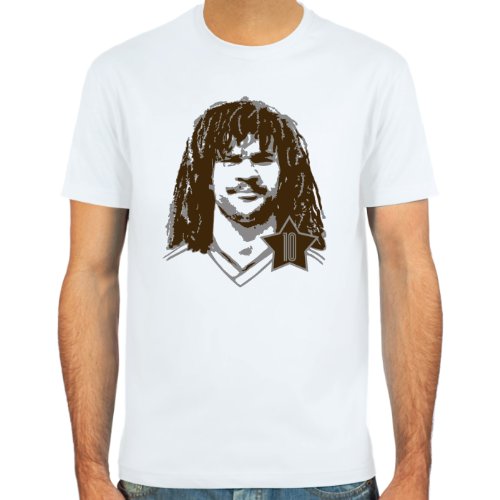 SpielRaum T-Shirt Ruud Gullit ::: Farbauswahl: skyblue, sand oder weiß ::: Größen: S-XXL ::: Fußball-Kult