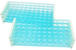 MUHWA 2PCS 50 Positions Plastic Test Tube Stand Bracket Rack, Detachable centrifuge Tube Rack Aperture 18mm