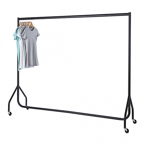 Shopfitting Warehouse Stabiler, Großer Kleiderständer, Garderobenständer – Robuste 183cm lange Profi-Kleiderstange komplett aus Stahl in Schwarz - 3