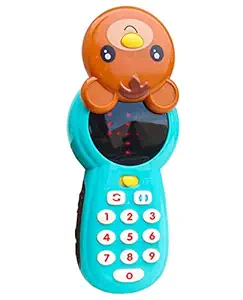 Toyshine Bear Face Flip Learning Mobile Phone Toy for Kids with Dot Light Screen - Green(B)