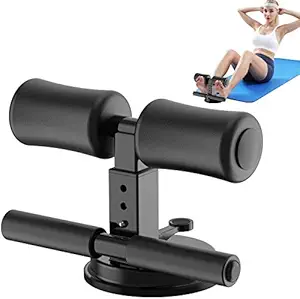 Cloyster Portable Adjustable Self-Suction Sit-Up Bar Training Fitness Equipment Abdominal Muscle Exercise Machine Assistant Device with Foam Padded Foot and Ankle Household Support