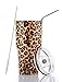 Produktbild DYNAMIC SE 30oz Isolierter Thermobecher Edelstahl Doppelwandig Vakuum Reisebecher mit Deckel, Reinigungsbürste und Strohhalme fur Warme/Kalte Getränke, Insulated Tumbler Travel Mug, 887ml (Leopard)